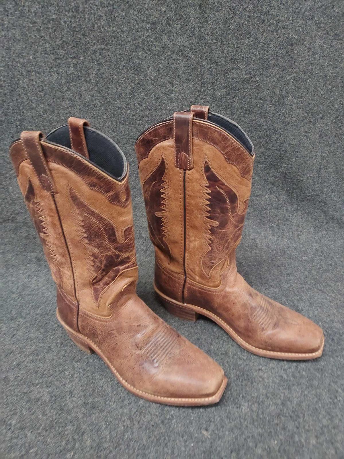 Mens Size 9 Leather Cowboy Boots