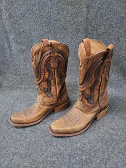 Mens Size 9 Corral Leather Cowboy Boots