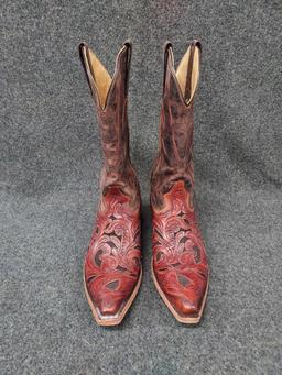 Mens Size 9 Stetson Leather Cowboy Boots