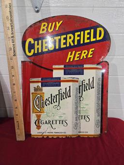 Chesterfield Cigarettes Double Sided Metal Flange Sign