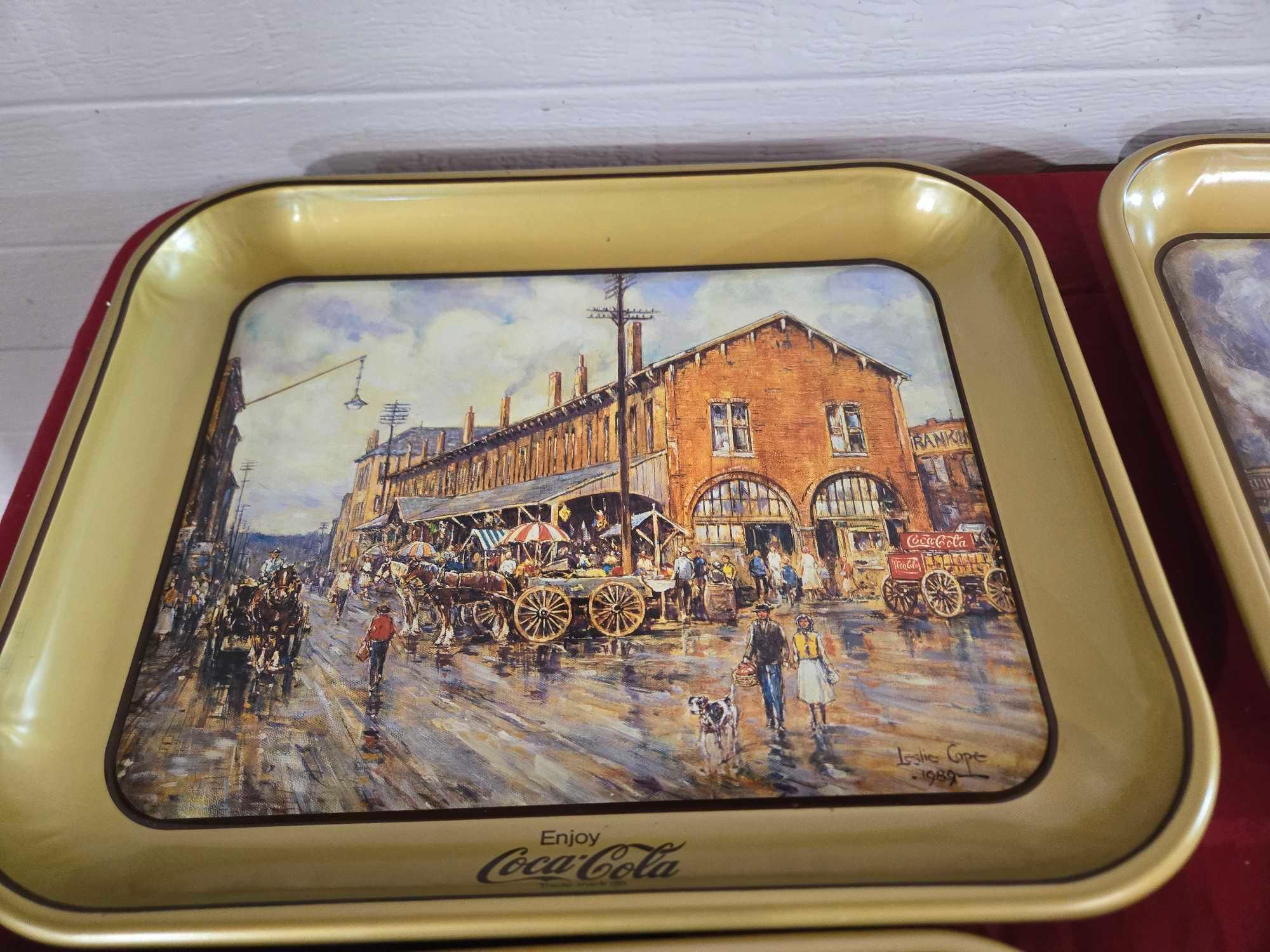 5 Leslie Cope Coca Cola Trays