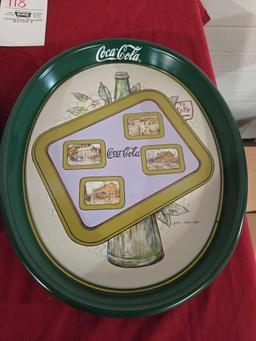 2 Leslie Cope Holiday Coca Cola Trays
