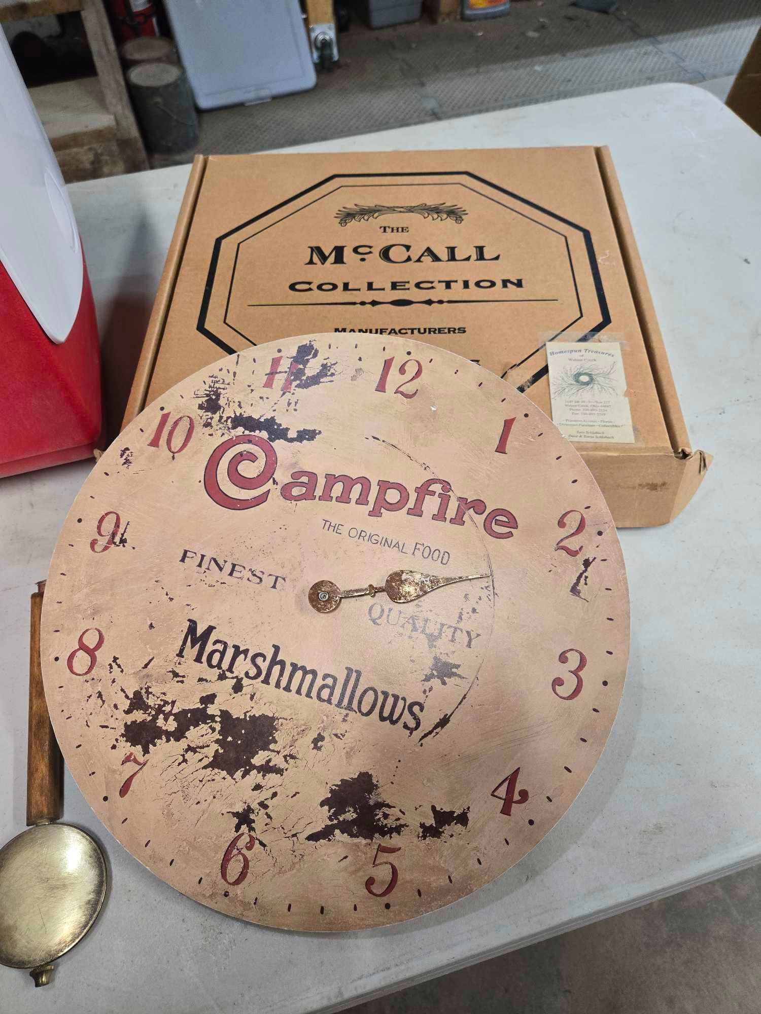 Coca Cola Jacket & Cooler Campfire Marshmallows Clock