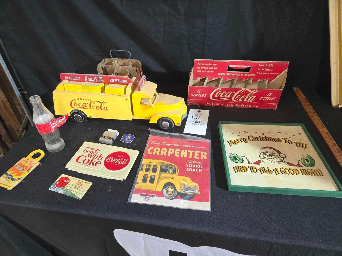 Buddy Wooden Coca Cola Truck, Cardboard Carriers, Advertising