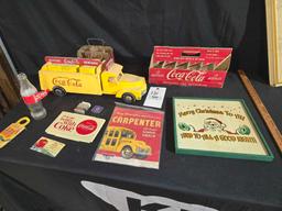 Buddy Wooden Coca Cola Truck, Cardboard Carriers, Advertising