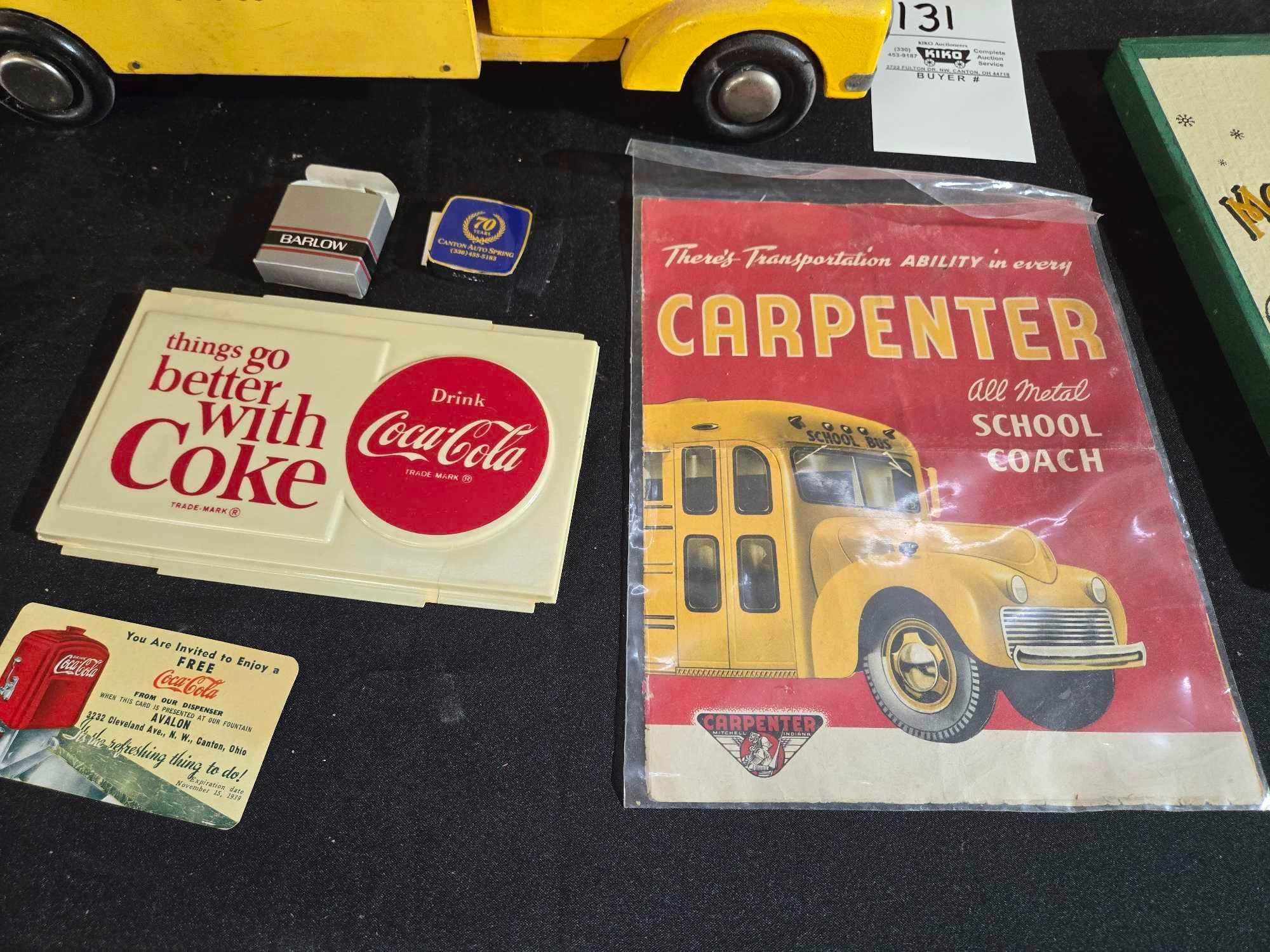 Buddy Wooden Coca Cola Truck, Cardboard Carriers, Advertising