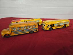 5 Tin School Bus Toys