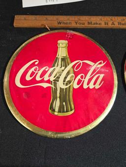 2 Cardboard Coca Cola Buttons