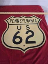 Metal Pennsylvania US 62 Sign