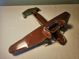 Vintage Marx Tin Litho Keywind U.S. Army Bomber Plane