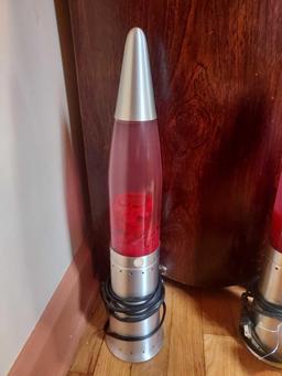 2 Vintage Rocket Themed Lava Lamps