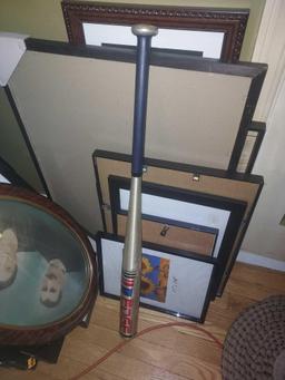 Frame Assortment, Wall Decoration, & Baseball Bat