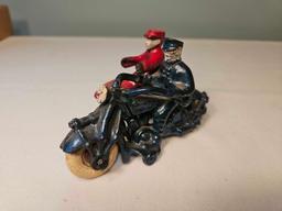 Vintage Cast Iron Hubley Motorcycle with Sidecar