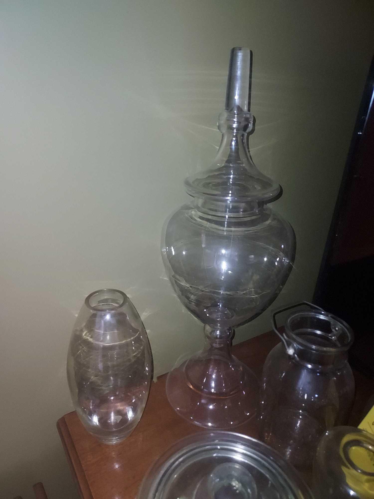 Vintage Marble Assortment, Glass Jugs, & Glassware Assortment