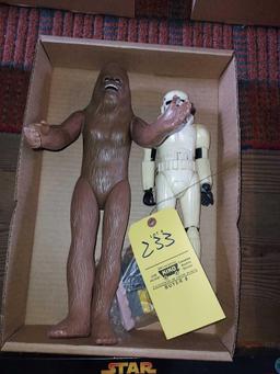 Vintage Starwars Stormtrooper and Chewbacca Action Figures & Pez Dispenser Set