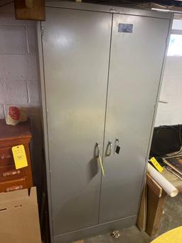 Large steel locking storage cabinet with key