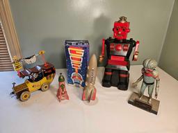 Assortment of Space Items - Robots, Rockets