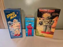 3 Collector Robots - Space Man, Planet Robot, Smoking Robot