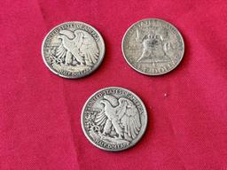 (3) Silver Half Dollar Coins