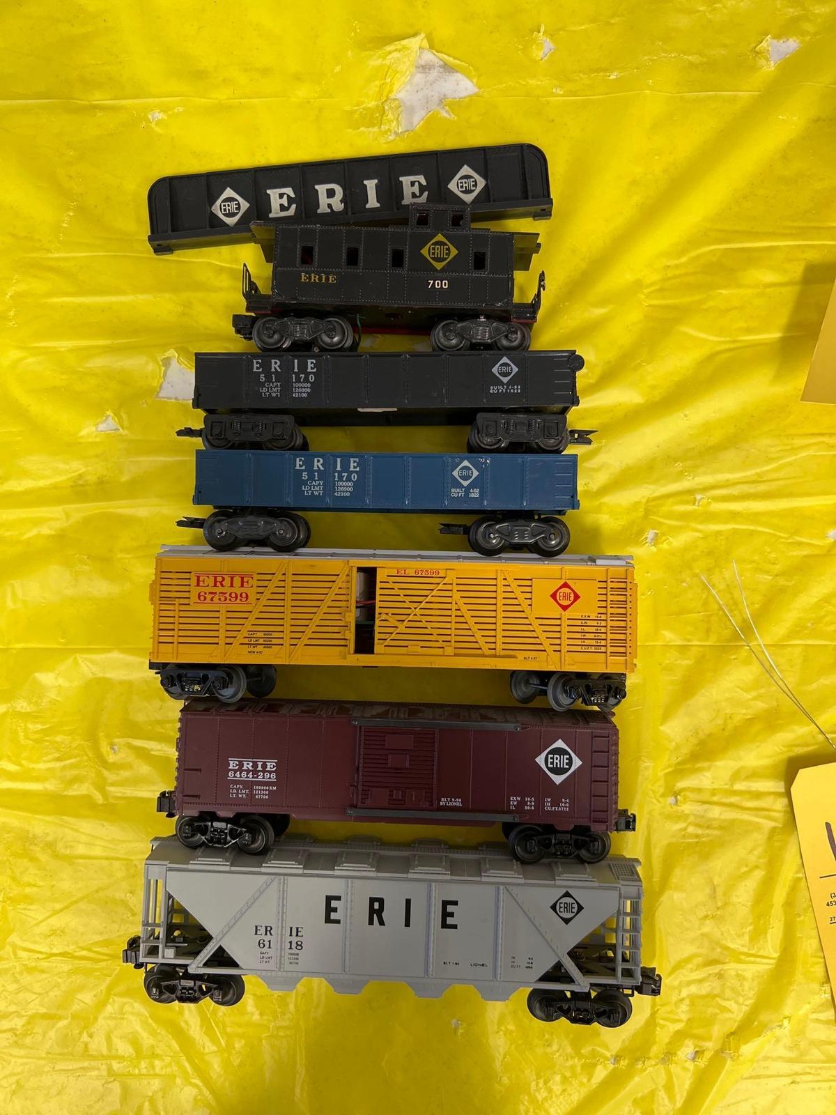 Assorted Brands Of Train Cars With Erie Name