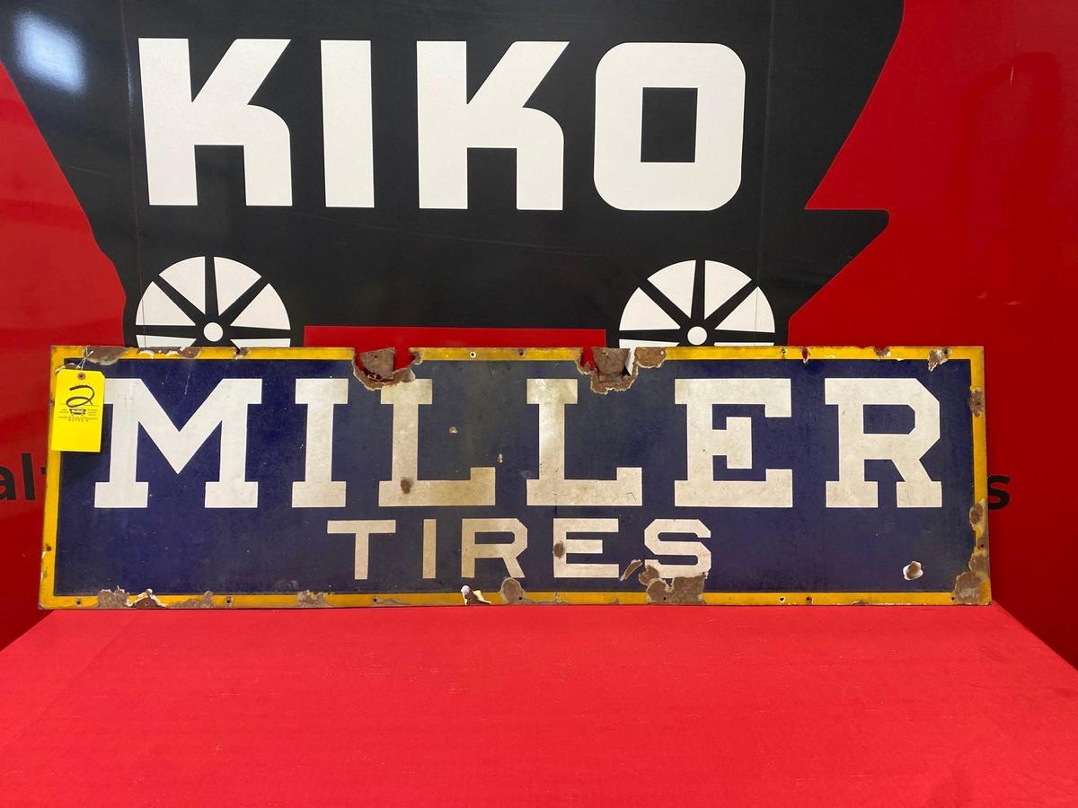 Miller Tires Porcelain Sign