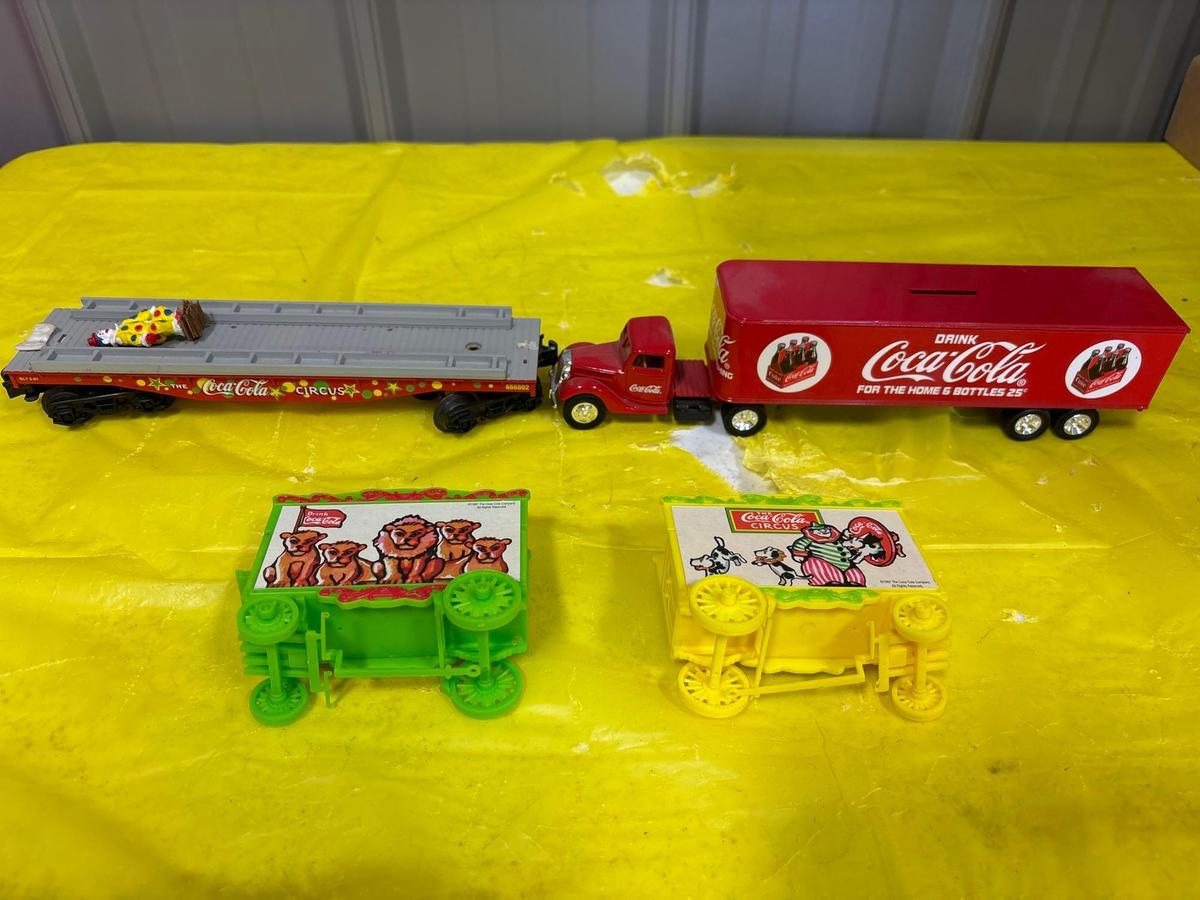 Coca-Cola Flat Car and Circus Cars - Coca-Cola Truck and Trailer