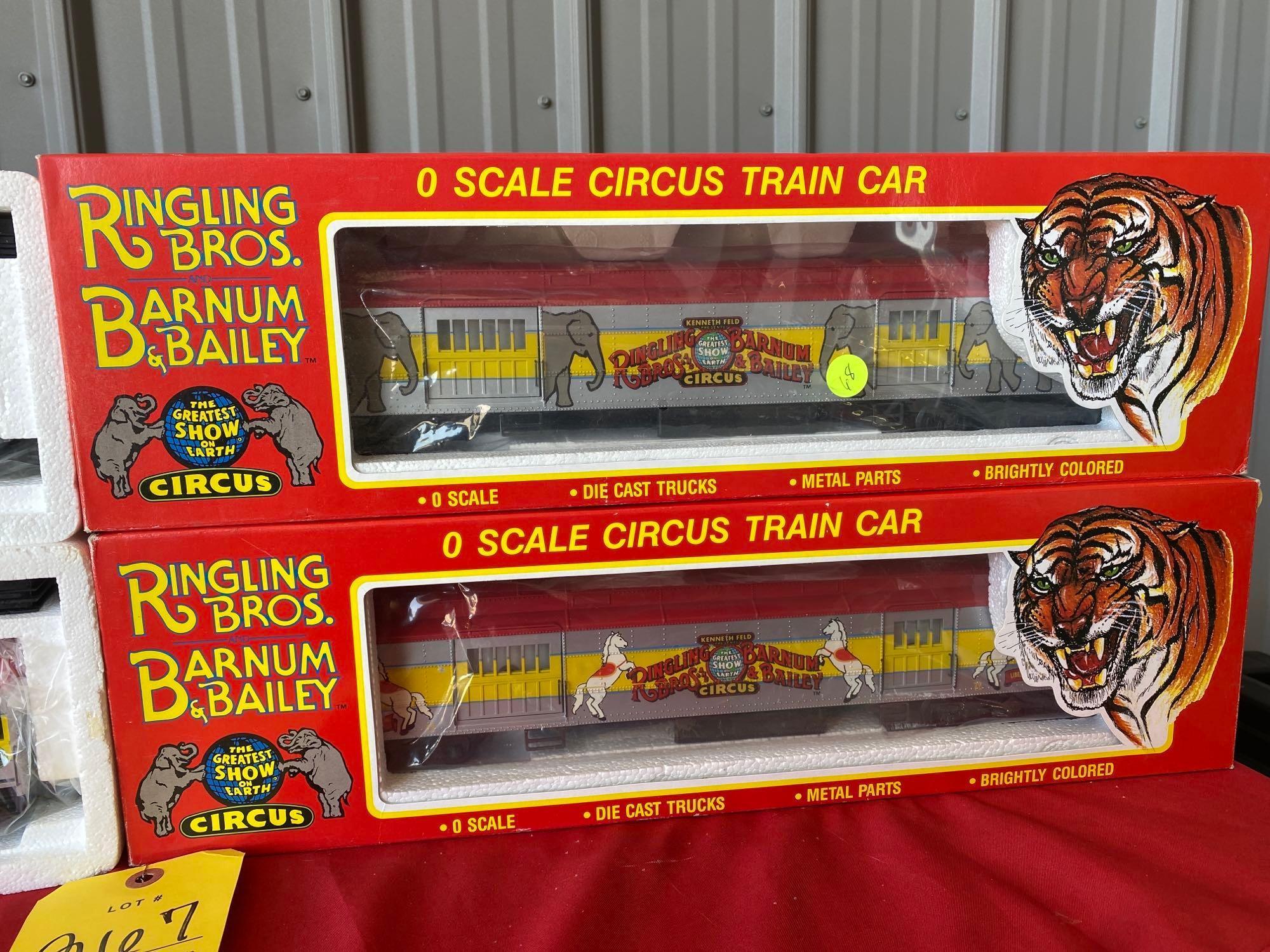 (8) Ringling Bros. Train Cars - (2) Model Advertising Signs