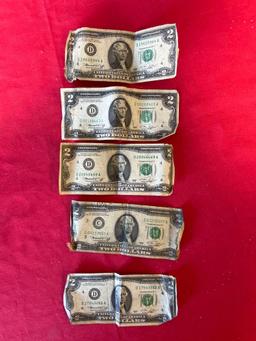 Lot Of Two Dollar Bills