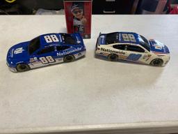 (2) Dale Earnhardt Jr Sculpted Cars - Dale Earnhardt Sr. Cards