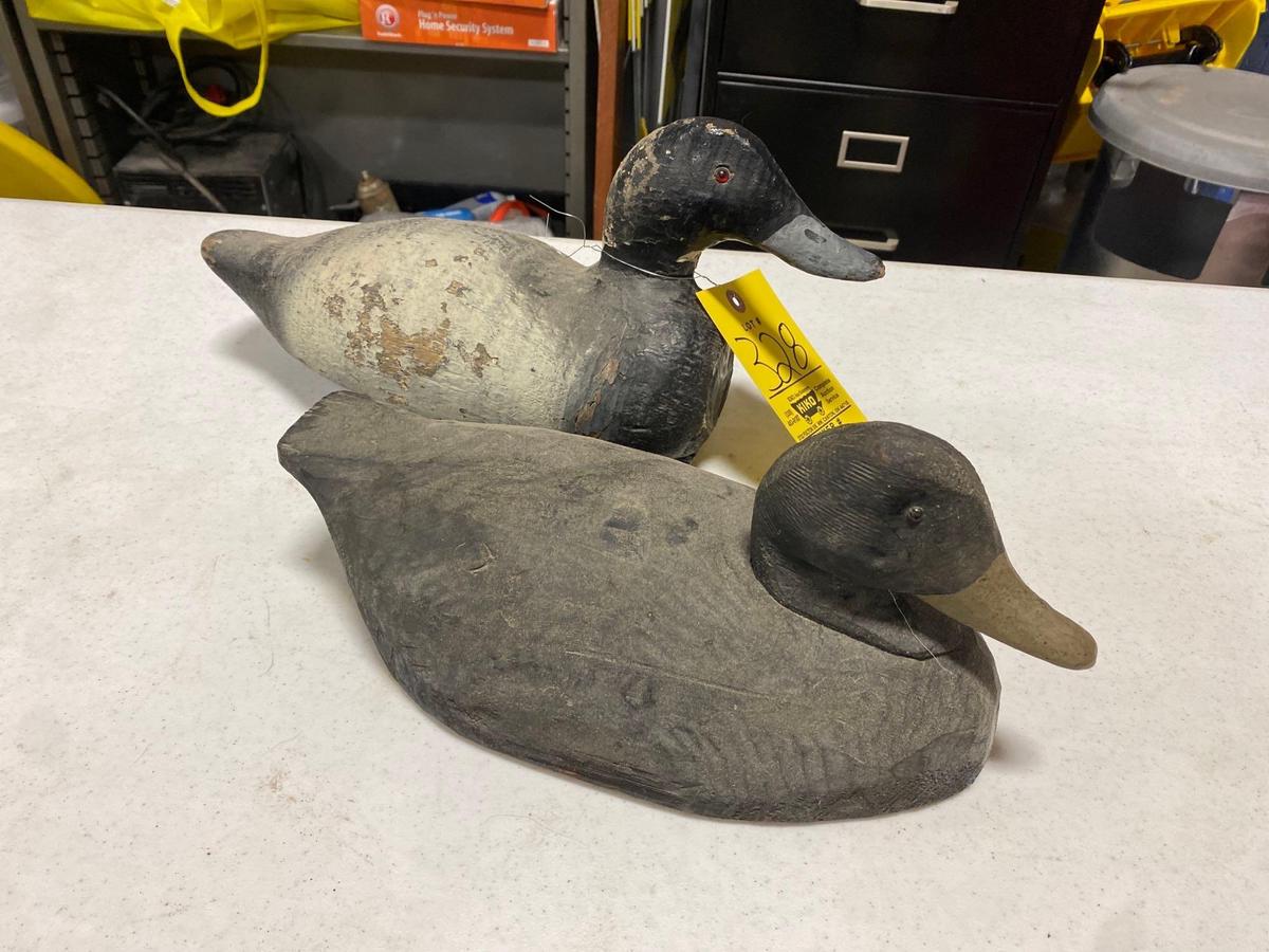 (2) Wooden Duck Decoys