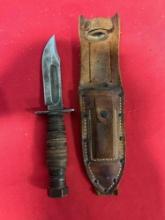 Old Camillus Knife And Sheath Possibly Used In WII-Vietnam