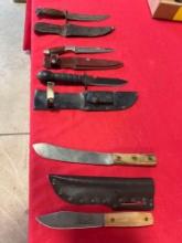 Latge Assortment Of Knives And Sheaths