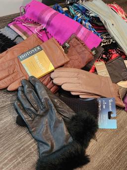 Designer silk scarves, ladies gloves, cashmere pashmina +