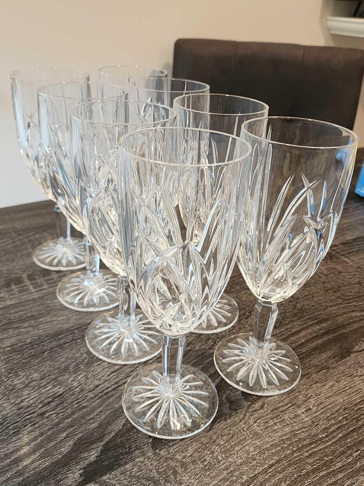 (8) Marquis by Waterford crystal water goblets