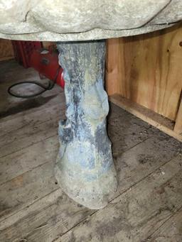 Concrete Birdbath with Squirrel decorated pedestal