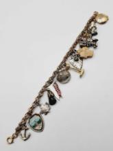 Old gold filled bracelet w/ vintage charms