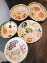 Vintage large serving kitchen bowls: some Italian, Made in Italy