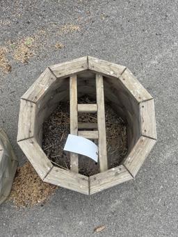 (2) wooden well planters