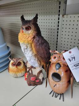 New Owl Decor, bird house, planter