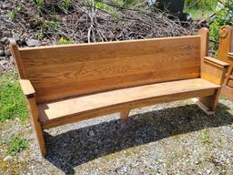 Oak Church pews 8ft bid x 2