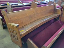 Oak Church pews 8ft bid x 2