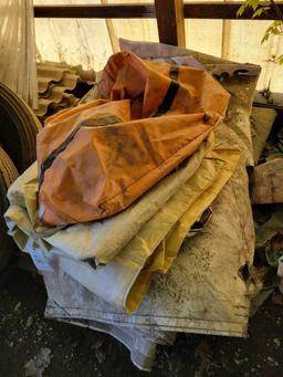 Pallet of Bulk Containers, Tarps