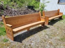 Oak Church pews 8ft bid x 2