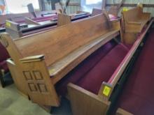 Oak Church pews 8ft bid x 2