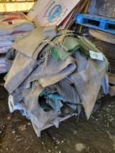 pallet of tarps, packing blanket