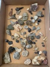Fossils, Quartz, Amethyst, Pyrite, Flint, Apache Tears, agate