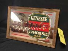 Genesee 12 Horse Ale Mirrored Sign