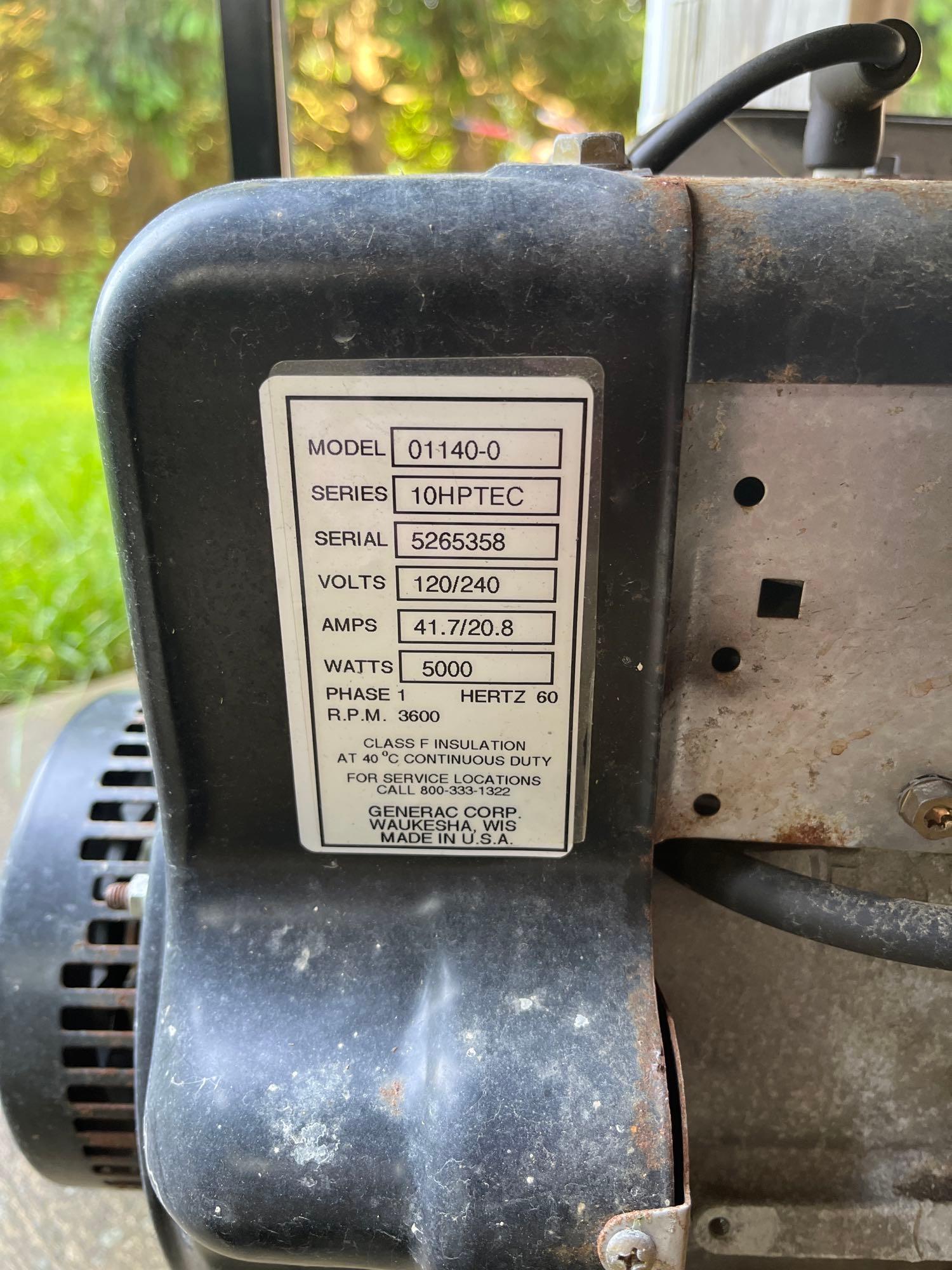 Generac 5000 Watt Generator, runs