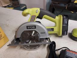 Ryobi 18V Lithium-Ion Drill & Circular Saw Set w/ Batteries & Charger