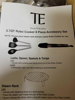 3.7Qt Robo Cooker 8pc Accessory Set